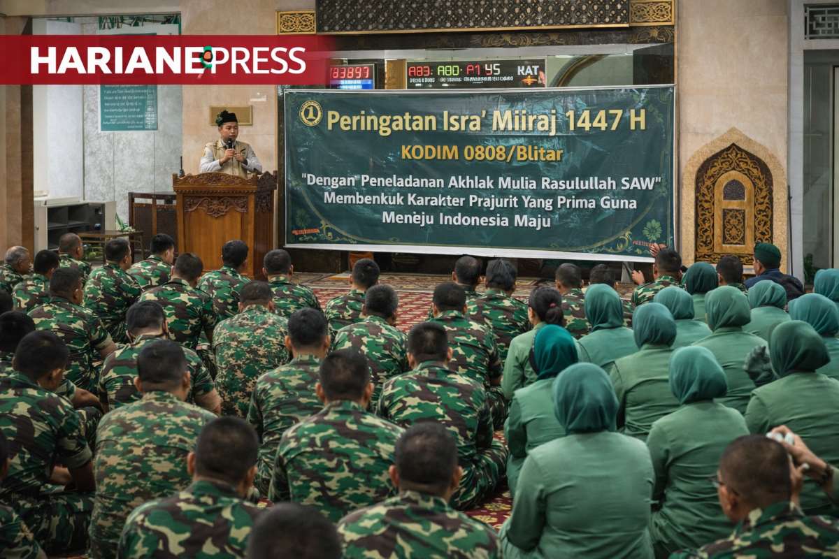 Peringatan Isra’ Mi’raj Kodim 0808 Blitar: Meneladani Akhlak Rasulullah untuk Prajurit Prima