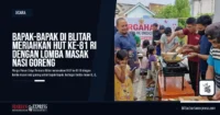 Bapak-bapak di Blitar Meriahkan HUT ke-81 RI dengan Lomba Masak Nasi Goreng