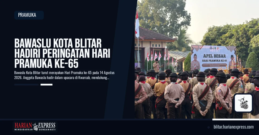 Bawaslu Kota Blitar Hadiri Peringatan Hari Pramuka ke-65
