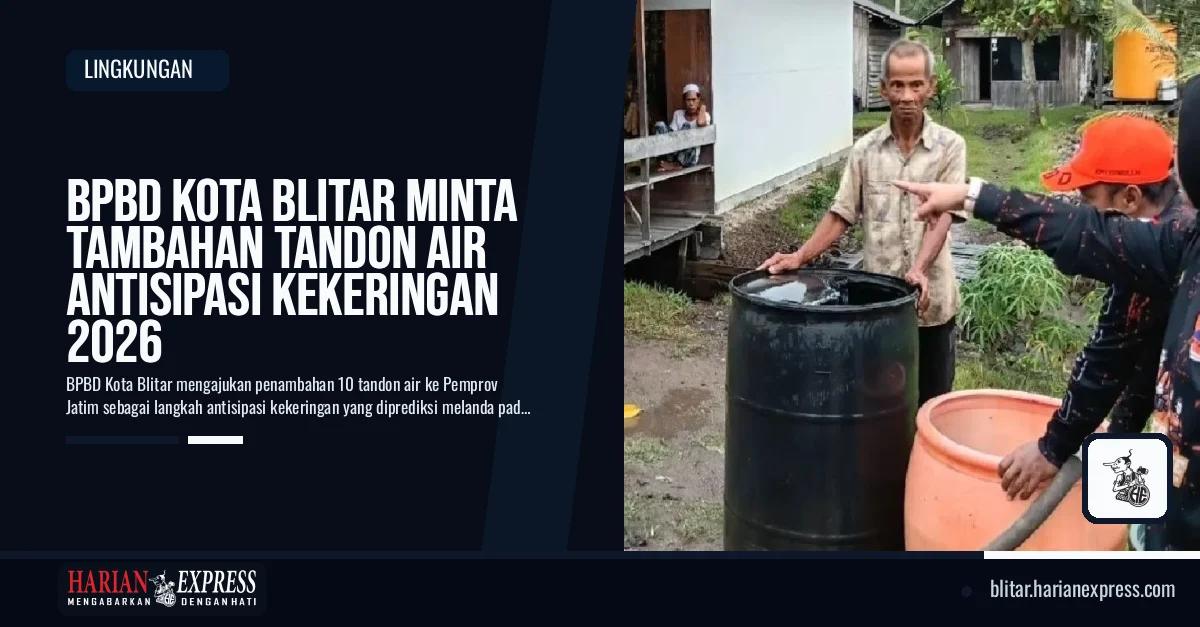 BPBD Kota Blitar Minta Tambahan Tandon Air Antisipasi Kekeringan 2026