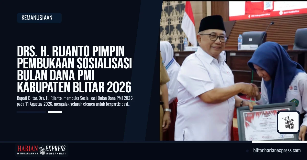 Drs. H. Rijanto Pimpin Pembukaan Sosialisasi Bulan Dana PMI Kabupaten Blitar 2026