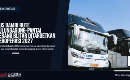 Bus Damri Rute Tulungagung-Pantai Serang Blitar Ditargetkan Beroperasi 2027