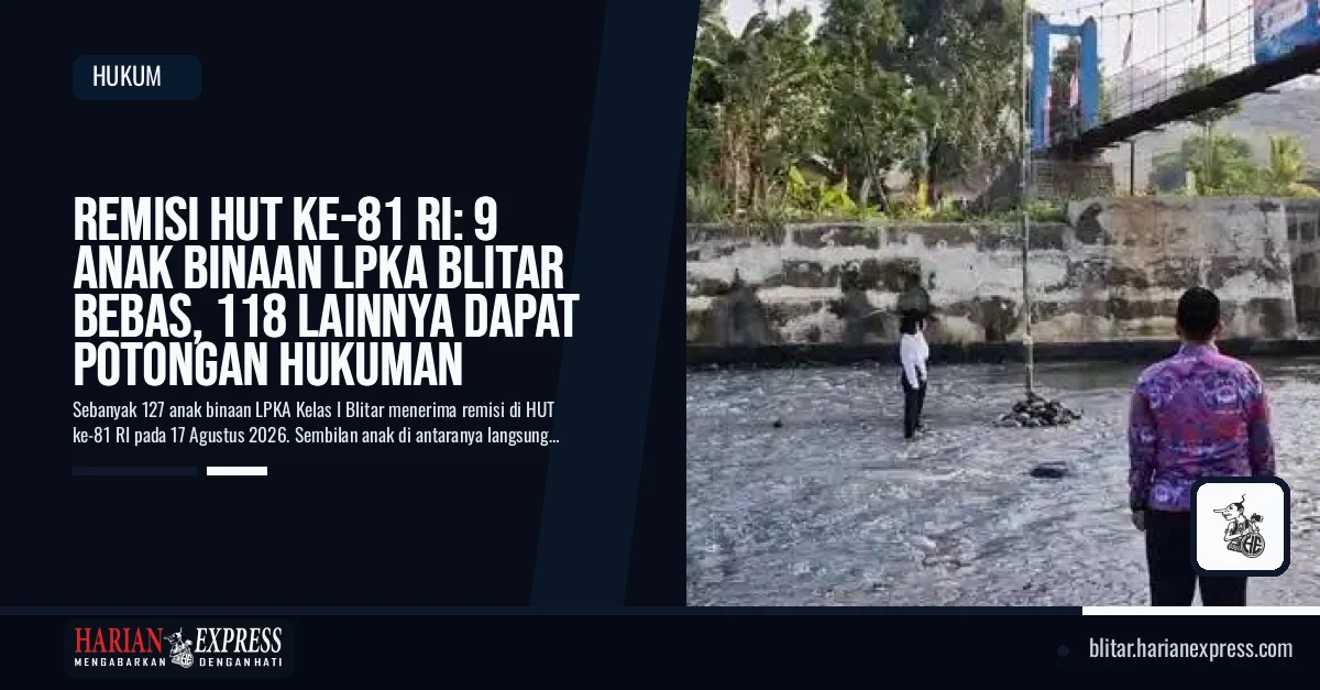 Remisi HUT ke-81 RI: 9 Anak Binaan LPKA Blitar Bebas, 118 Lainnya Dapat Potongan Hukuman