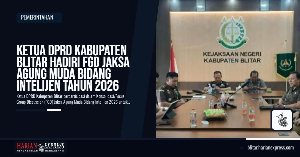 Ketua DPRD Kabupaten Blitar Hadiri FGD Jaksa Agung Muda Bidang Intelijen Tahun 2026