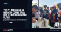 700 Pelari Ramaikan Merdeka Coffee Trail Run di Embung Gogoniti Blitar