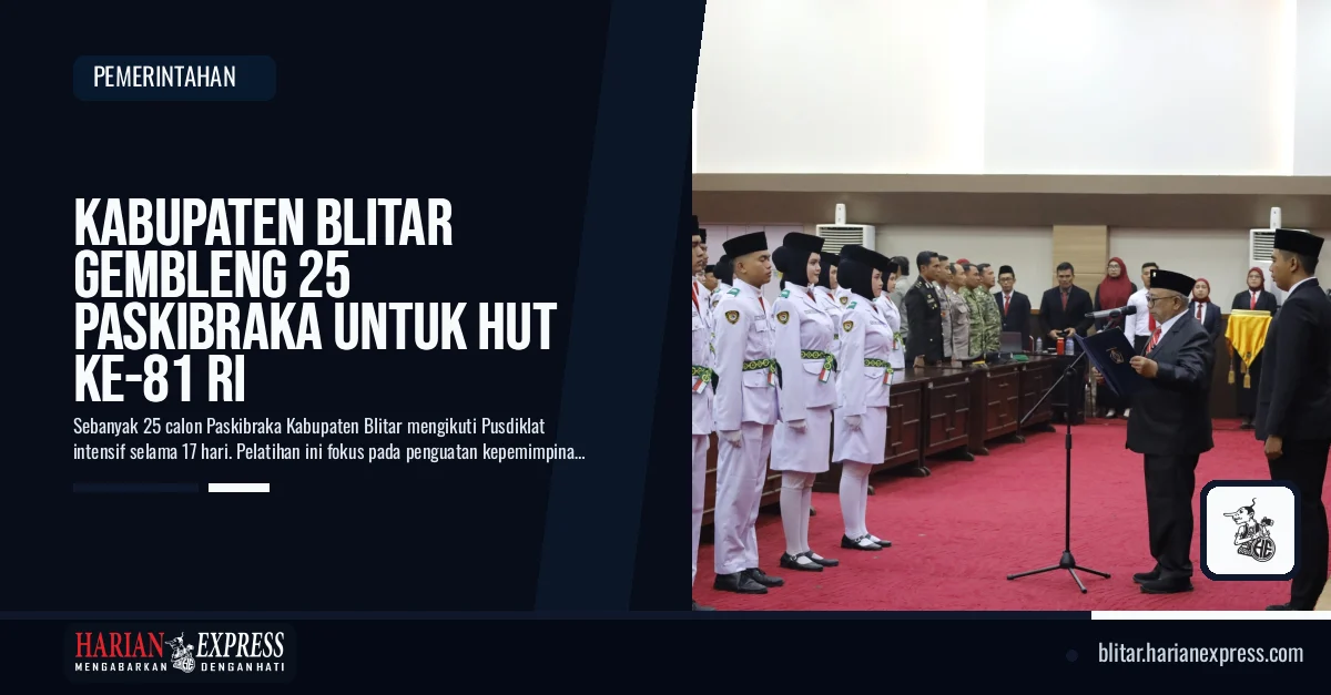 Kabupaten Blitar Gembleng 25 Paskibraka untuk HUT ke-81 RI