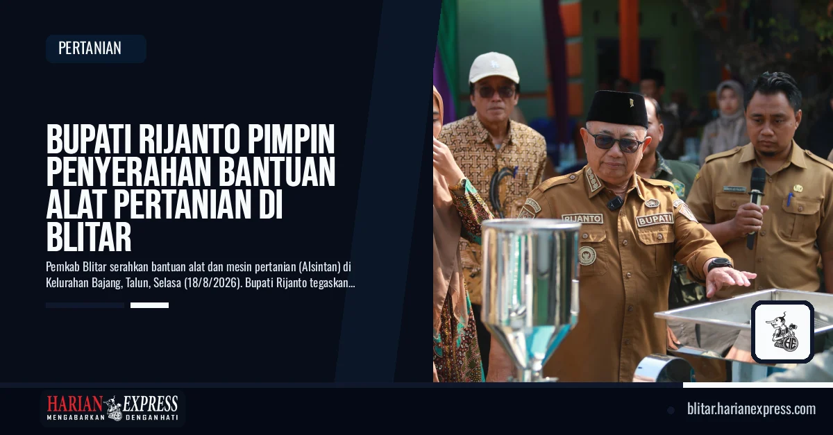 Bupati Rijanto Pimpin Penyerahan Bantuan Alat Pertanian di Blitar