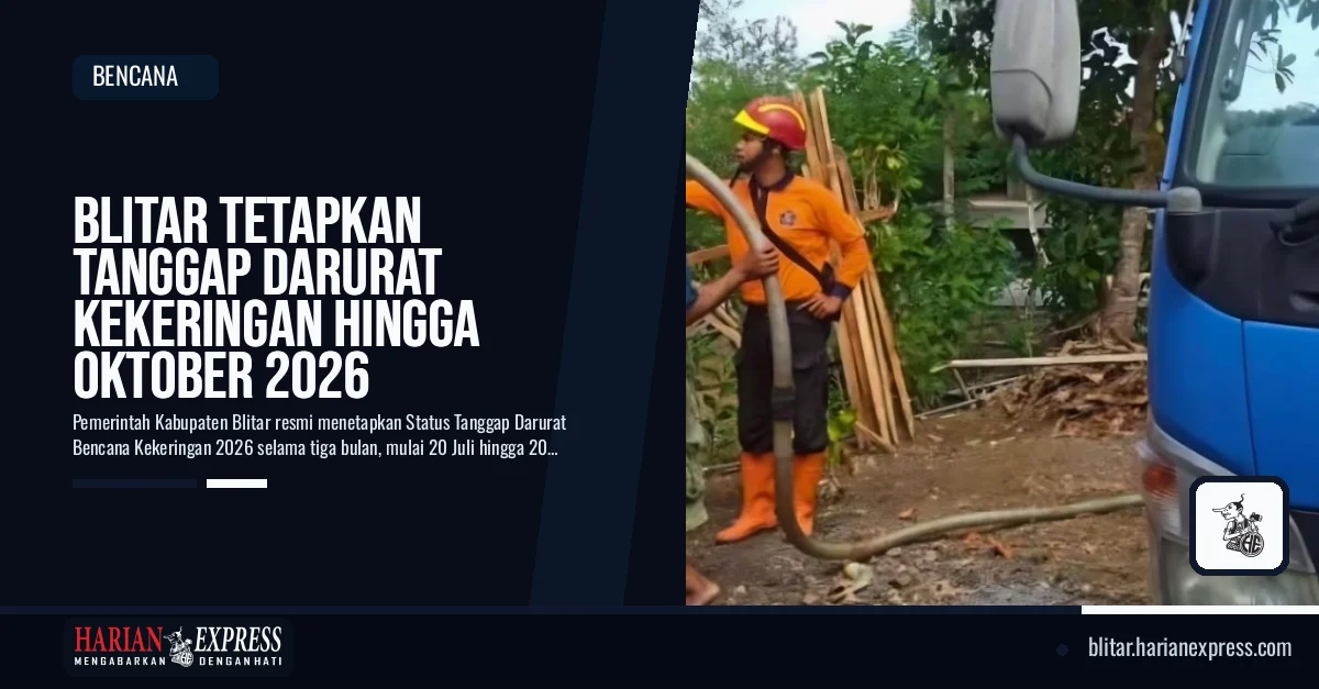 Blitar Tetapkan Tanggap Darurat Kekeringan Hingga Oktober 2026