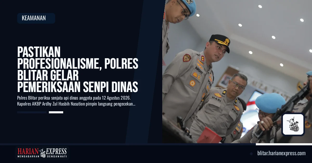 Pastikan Profesionalisme, Polres Blitar Gelar Pemeriksaan Senpi Dinas
