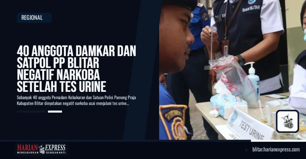 40 Anggota Damkar dan Satpol PP Blitar Negatif Narkoba Setelah Tes Urine