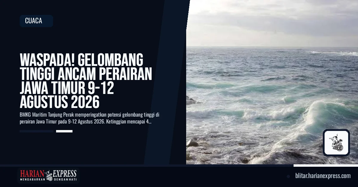 Waspada! Gelombang Tinggi Ancam Perairan Jawa Timur 9-12 Agustus 2026