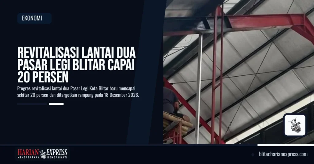 Revitalisasi Lantai Dua Pasar Legi Blitar Capai 20 Persen
